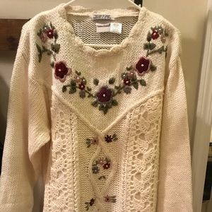 Vintage floral sweater